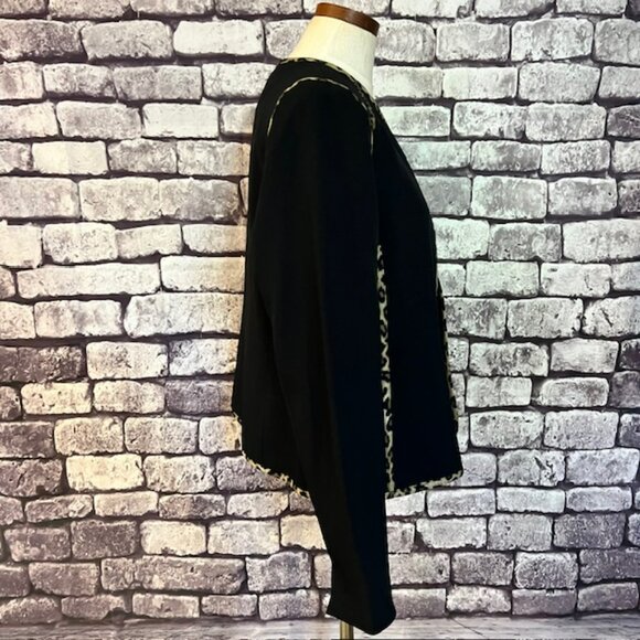 Evan Picone Black Label Black & Brown No Close Jacket Size 12 - Picture 8 of 9